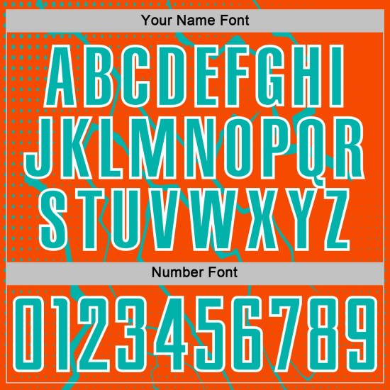 Aqua-White Jersey Sports Lightning Uniform Orange Soccer Custom Sublimation