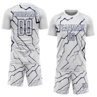 Jersey Custom Sports Sublimation Soccer White Lightning Navy Uniform Jersey Custom Sports Sublimation Soccer White Lightning Navy Uniform