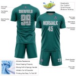Sublimation Gray-White Geometric Uniform Jersey Custom Shape Soccer Sports Teal Sublimation Gray-White Geometric Uniform Jersey Custom Shape Soccer Sports Teal