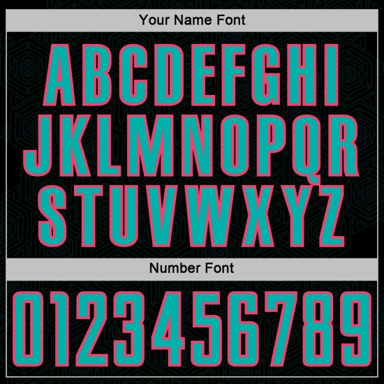 Sublimation Sports Geometric Soccer Jersey Uniform Black Shape Pink Custom Aqua-Neon Sublimation Sports Geometric Soccer Jersey Uniform Black Shape Pink Custom Aqua-Neon