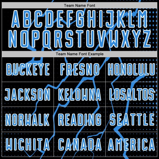 Sublimation Powder Custom Soccer Uniform Sports Lightning Blue-White Jersey Black Sublimation Powder Custom Soccer Uniform Sports Lightning Blue-White Jersey Black